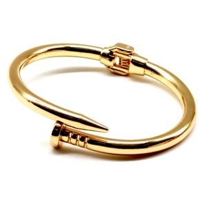 UNISEX NAIL HEAD BANGLE BRACELET GOLD